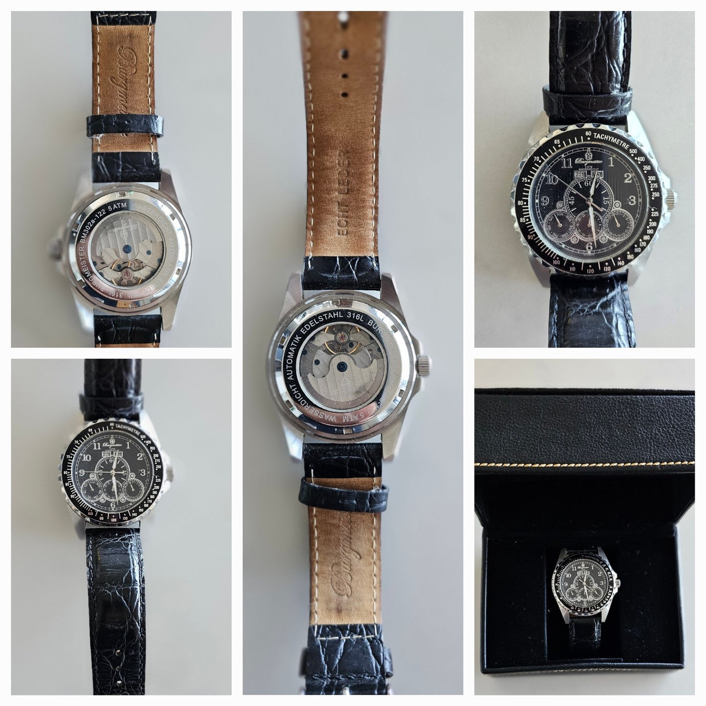 Wasserdicht 316L Silver-Tone Watch in Working Condition with Original Box