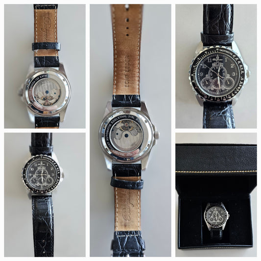 Wasserdicht 316L Silver-Tone Watch in Working Condition with Original Box