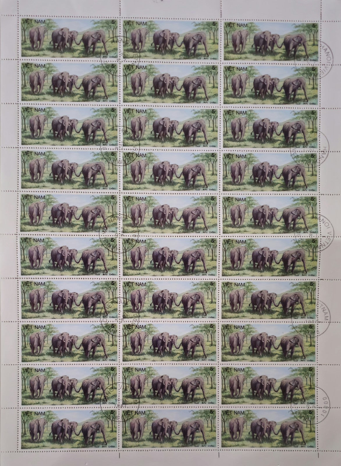 Vintage Vietnam Complete Sheet Stamps #0210
