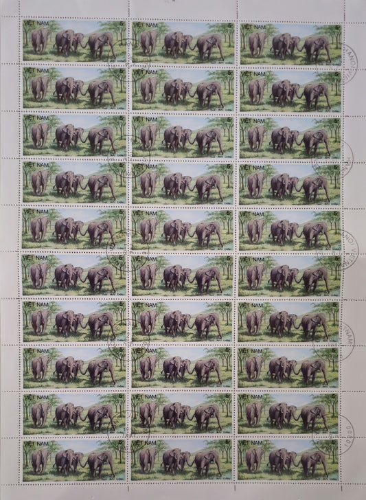 Vintage Vietnam Complete Sheet Stamps #0210