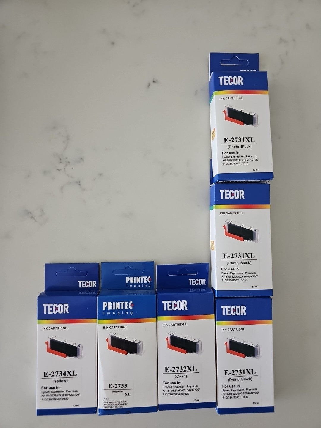 6xTecor INK Cartridges E-2731-4-XL - For Epson Expression Premium XP