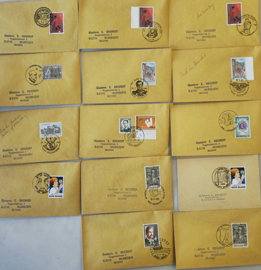 14 Belgium First Day Post Stamps #0303