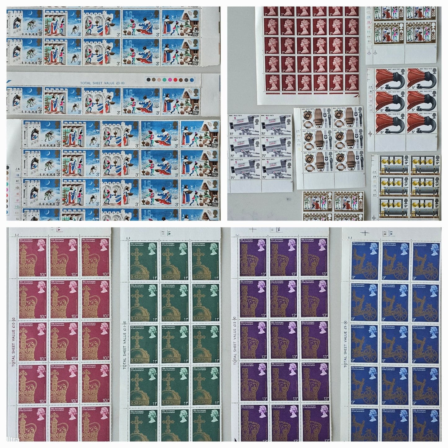 Vintage Great Britain Post Mint Sheets Stamps #0224