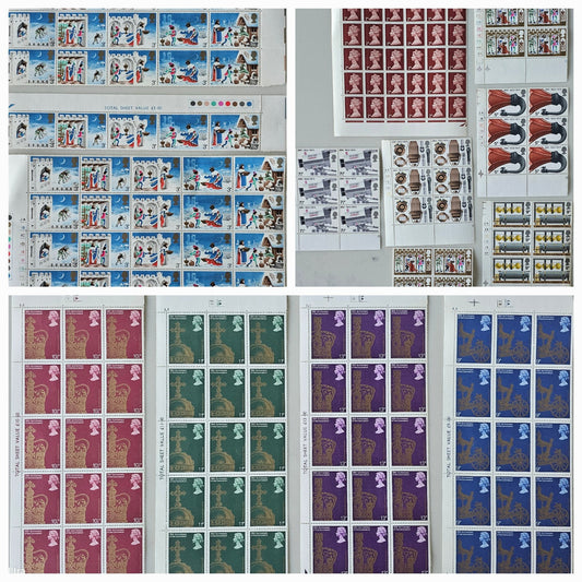 Vintage Great Britain Post Mint Sheets Stamps #0224